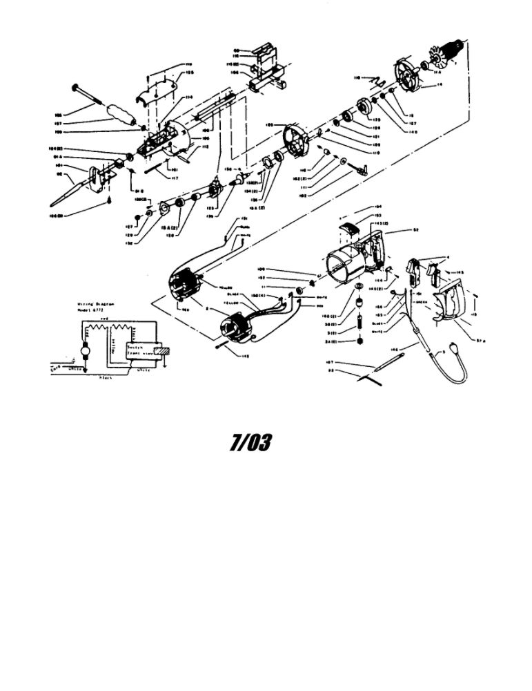 All-Purpose Saw Diagram and Parts List for 6772  Porter Cable Reciprocating Saw